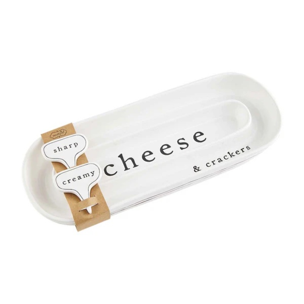 Mud Pie Ceramic White Cheese and Crackers Serving Tray Great for parties